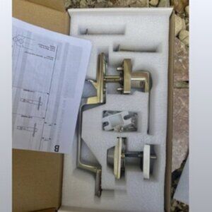 Elamor Door Handle Deadbolt Set Silver Front Door Lock Easy to Install